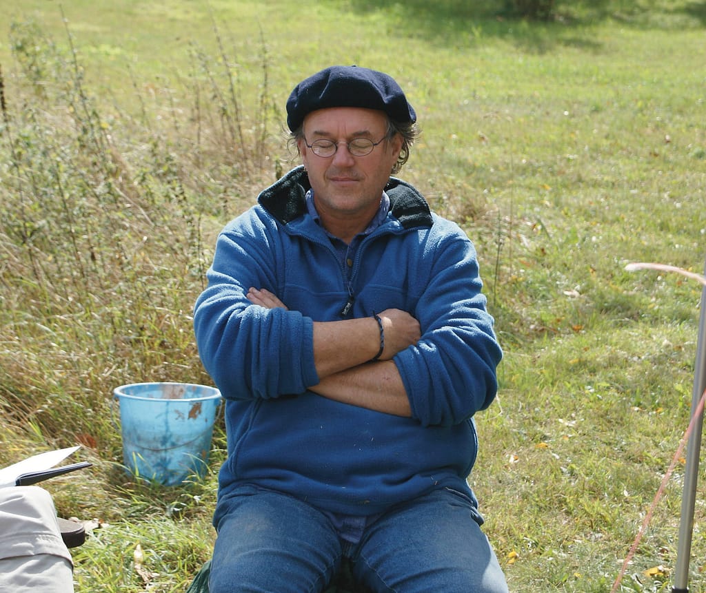 Steve Harrison supervising the Laid Back Woodfiring
